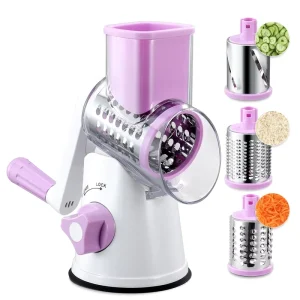 Kitchen Rotary Vegetable Grater Food Slicer Cheese Shredder Meat Grinder Stainless Steel Drum Grater Dishwasher Safe