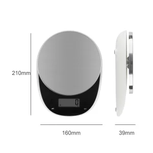 Kitchen Scale Stainless Steel 5KG 1g Digital Food Scale LCD Rechargeable Blue Blacklight Function Electronic Kitchen Scale