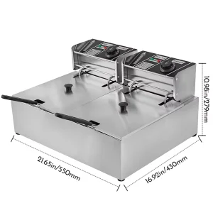 Kitchen Stainless Steel Professional Electric Deep Fryer with Continuous Function for Household Use 12L Capacity