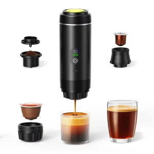 LED Display Portable Battery Powered Stainless Steel Espresso Machine 20Bar 3 in 1 Automatic USB Electric Coffee Maker Hotel