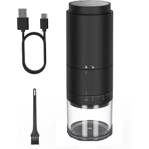 LOVFE Electric Coffee Bean Grinder USB Simple Easy Operation External Adjustment Feature Household Ceramic Blade Plastic
