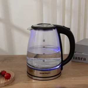 Large 2L Blue Light Glass Electric Kettle with USB Power Source Household Car Application European Plug