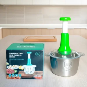 Large 2L Bowl Vegetable Chopper Meat Mincer Fruits and Herbs Chopper Garlic Onion Hand Press Manual Food Chopper