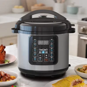 Large 8L Electric Pressure Cooker Plastic Intelligent Multi Function Rice Cooker Timer LED Display for Household RV Hotel Use