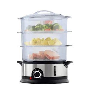 Large 9L 3 Layer Electric Home Vegetable Steamer Food Steam Cooker for Household Use