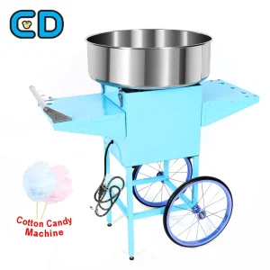 Large Blue Automatic Cotton Candy Floss Machine Manufacturers 1000W Party Time Flower Candy Cotton Candy Maker for Sale