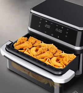 Large Capacity 12L Modern Household Visual Multi Function Integrated Electric Air Fryer Oven Stainless Steel Square Shape Touch