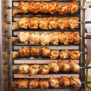 Large Capacity 220V Vertical Chicken Rotisserie 3 4 5 6 7 8 9 Rods Rotating Oven for Chickens