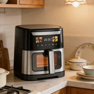 Large Capacity 6.1-8.0L Digital Touch Control Air Fryer Non Stick Cooking Pot Electric Multi Use Home Car Outdoor Hotel