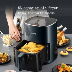 Large Capacity 6L Intelligent Electric Air Fryer Fully Automatic Multifunction Oven for Household and Commercial Kitchen Use