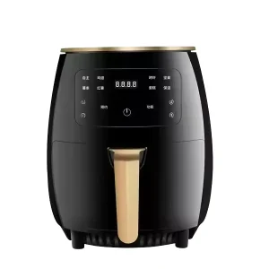 Large Capacity 6L Plastic Touch Screen Control PTFE Non-Stick Automatic Shut-Off Digital Electric Air Fryer Oven Household Fryer