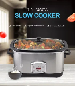 Large Capacity 7L Digital Hotel Programmable Dishwasher Safe Crock Multifunction Smart Slow Cooker