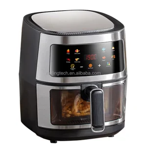 Large Capacity 8L Stainless Steel Household Air Fryer with Touch Screen Multifunctional Electric Convection Oven US Plug