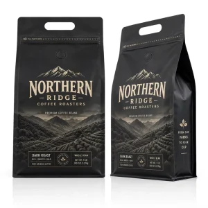 Large Capacity Coffee Bean Pouch With Carry Handle Valve Zipper Custom Printed 5lb Dark Roast Packaging Bag for Roasters
