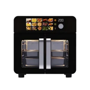 Large Capacity Digital Control Air Fryer Oven Adjustable Temp with Double Glass Door Multi Function Air Fryer for Batch Cooking