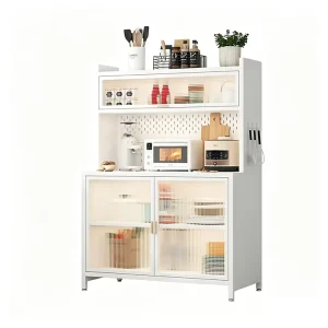 Large Capacity Metal Sideboard Cabinet Steel Kitchen Cabinet Steel Household Storage Rack Modern Metal Furniture for Dining Room
