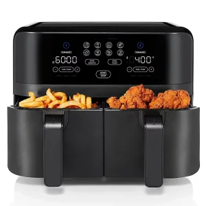 Large Capacity Oven Air Fryer with Dual Zone Basket Digital Electric Deep Fryer 5.5L 6L 7L 9L 10L Double Air Fryer