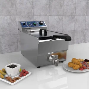 Large Capacity Restaurant Professional 13L Single Tank Commercial Deep Fryer with Lid