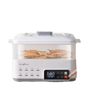 Large Capacity Single Tier Touch Screen Electric Steamer Plastic 4 Quart Multifunctional Household Food Cooker Digital Timer
