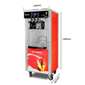 Large Capacity Soft Ice Cream Maker With Stainless Steel Tank for Continuous Cone Production