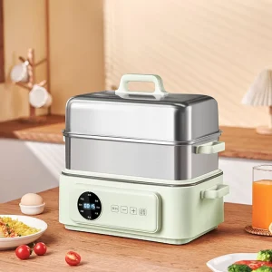 Large Capacity Stainless Steel Electric Steamer Multi-Functional Integrated Pot for Breakfast Hot Pot Intelligent Household