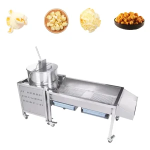 Large Capacity Stainless Steel Popcorn Maker with Automatic Manual Stirring for Mall Food Kiosk Business