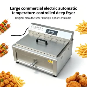 Large Commercial Grade Electric Deep Fryer Stainless Steel Thermostatic High-Power KFC Burger Shop Fried Chicken French