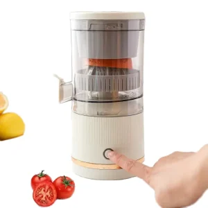 Large Diameter USB Automatic Fruit Vegetable Juicer with Brushless Motor 400ml Capacity for Outdoor Household Use