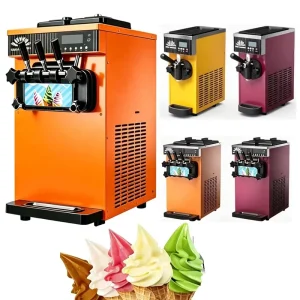 Large Production Capacity Single Flavors Three Flavors Commercial Soft Serve Ice Cream Maker Machine
