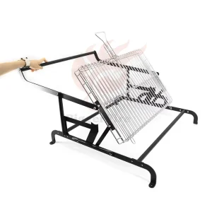 Large Reusable Rotating Charcoal Flip Grill for Outdoor Garden BBQ Rotisserie for Camping