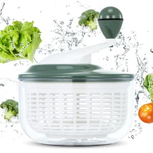 Large Salad Spinner Plastic Vegetable Washer Lettuce Dryer Hand Crank Kitchen Tool for Fruit Vegetable Care