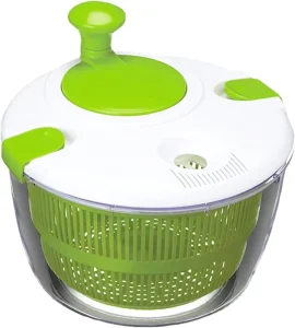 Large Salad Spinner with Lid 5 Qt Capacity Manual Vegetable Dryer with Double-Lock Lettuce Spinner Vegetable Dryer Fruit Washer