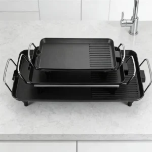 Large Size Electric BBQ Grill Pan Smokeless Non Stick Cooking Plate for Family Use