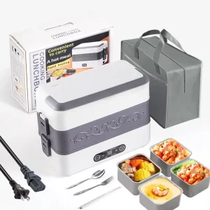 Large capacity Electric Lunch Box with Heating Food Warmer Portable Smart Multi Cooking Silent Plugged in Heat High power Box
