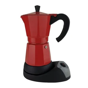 Leak Proof Electric Aluminum Moka Pot 6 Cup Thermal Coffee Maker with Eagle Beak Spout for Hotel Use and Mess Free Pouring