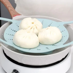 Lengthened Enlarged Multifunctional Folding Nonstick Silicone Electric Rice Cooker Steamer with Steaming Plate and Buns Insert