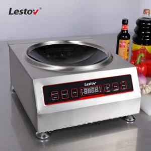 Lestov Tabletop Commercial Induction Cooktop with Multiple Button Control Restaurant Induction Wok Cooker