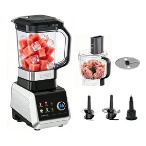Licuadora 4 in 1 Heavy Duty Commercial Electric Blender 1500W Stainless Steel 3 Speed Variable Control Smoothies Food Processor