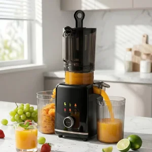Licuadora Electric 200W Slow Juicer Masticating Juicer Cold Press Juicer Large Feeding Tube Self Cleaning Household Use