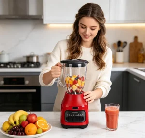Licuadora Electric Blender Ice Crush Salad Metal Clutch Blender Portable Juicer 6 Speeds with Pulse with Piano Switch
