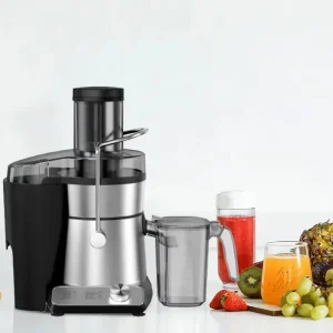 Licuadora Powerful 1000W Stainless Steel Electric Centrifugal Juicer 4 in 1 Household Use English Display Non-Drip Spout Strength