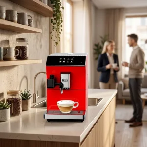 Lightweight Mini Household Automatic Coffee Brewer with Powerful Milk Frother One Click Easy Operation for Home Use