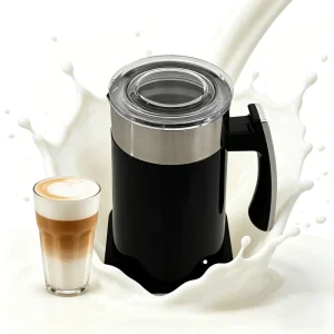 Longbank Detachable Automatic Milk Frother 4 in 1 Hot & Cold Milk Foam Maker Electric Milk Warmer with Non Stick Pot