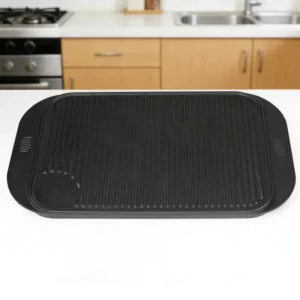Low MOQ Pre Seasoned Black Cast Iron Grill Pan Food Safe for Electric Gas and Induction for Roasting saute Vegetables
