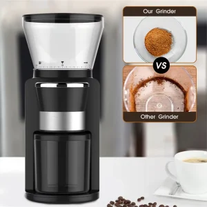 Low Speed Grinding Electric Home Office Use Portable Coffee Bean Grinder Professional Stainless Steel Burr Coffee Grinder