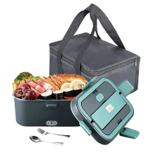 Lunch Box Large Capacity White Stainless Steel Thermal Lunch Box Electric Portable Heated Lunch Box for Adult