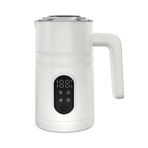 MF06 Electric Milk Frother with 4 Modes Cold Hot Frothing and Heating Temperature Display Auto Shut