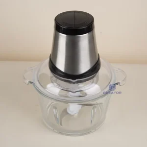 MI05 Electric SS Grinder High Speed Two Push Button Food Processor with 1.8L Glass Bowl Meat Grinder for Household Outdoor Use
