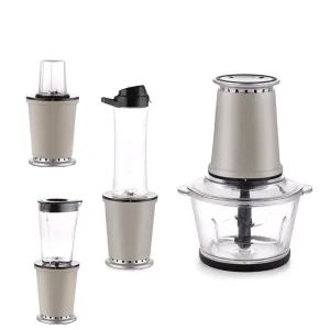MINI Blender 300/600W 1.5L Glass Chopper Bowl + 600ml Tritan Bottle Stainless Steel Chopping & Blending Blades
