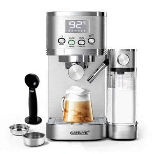 MK 801 Semi Automatic Espresso Machine 20 Bar Pressure Digital Temperature Control One Touch Brewing Latte Cappuccino